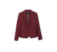 Kurzblazer S.OLIVER BLACK LABEL, Damen, Gr. 38, maroon rot, Web, Obermaterial: 47% Polyester, 47% Viskose, 6% Elasthan, unifarben, festlich, slim fit hüftlang, Blazer Kurzblazer, Reverskragen Slim-Fit