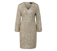Kurzes Pailletten-Kleid mit Gummizug am Ärmel 38 Beige 2177518.84X4.38