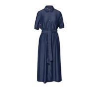 s.Oliver BLACK LABEL - Hemdblusenkleid in Midilänge mit Bindegürtel blau - Gr. - 34