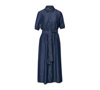 Hemdblusenkleid S.OLIVER BLACK LABEL, Damen, Gr. 36, N-Gr, blau, Web, Obermaterial: 100% Lyocell, unifarben, regular fit wadenlang, ohne Ausschnitt, elastischer Bund, Kleider, mit Bindegürtel (6168610