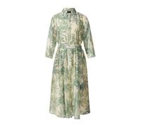 s.Oliver BLACK LABEL Kleid Midi mit Bindegürtel Lyocell-Mix creme/grün/mehrfarbig Größe 42