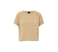 s.Oliver BLACK LABEL - Kurzärmeliger Strickpullover mit U-Boot-Ausschnitt braun - Gr. - XS