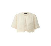 s.Oliver BLACK LABEL - Kurze, festliche Jacke mit Halbarm und Strukturmuster beige - Gr. - 34