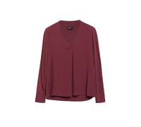 Langarmbluse S.OLIVER BLACK LABEL, Damen, Gr. 44, rot (maroon rot), Web, Obermaterial: 100% Viskose, unifarben, weit hüftbedeckend, V-Ausschnitt, Blusen, mit V-Ausschnitt (56750827-44) maroon rot