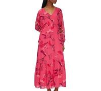 s.Oliver BLACK LABEL Langes Chiffonkleid mit Smok-Details Himbeere 38