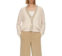 s.Oliver BLACK LABEL Lockere Strickjacke aus Alpakamix mit Rippstruktur Sandstein 44