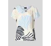 Crêpe-Bluse mit All-over-Print und Schmuckkante 48 mehrfarbig|creme 2175066.03A5.48