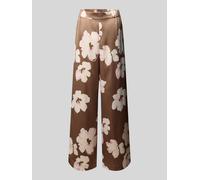 s.Oliver BLACK LABEL - Elegante Marlenehose mit weitem Bein und elastischem Bund braun - Gr. - 38