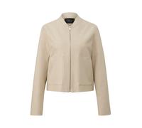 Kurzjacke S.OLIVER BLACK LABEL, Damen, Gr. 34, beige, Web, Obermaterial: 62% Polyester, 33% Viskose, 5% Elasthan, unifarben, regular fit normal, gerader Abschluss, Jacken Kurzjacke, mit Taschen (83879