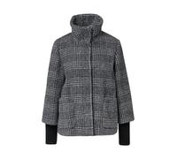 Outdoorjacke S.OLIVER BLACK LABEL, Damen, Gr. 40, grau, schwarz karo, Web, Obermaterial: 63% Polyamid, 37% Polyester. Futter: 100% Polyester, kariert, casual, lässig geschnitten hüftbedeckend, Rundhal