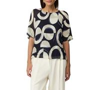 s.Oliver BLACK LABEL Regular Fit Chiffonbluse mit mit kurzen Ragalanärmeln in Blau, Größe 34