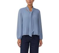 Schluppen-Bluse aus plissiertem Chiffon 38 blau 2175461.5456.38