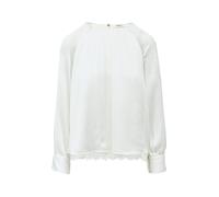 s.Oliver BLACK LABEL - Plissierte Viskosebluse mit Spitzendetails weiß - Gr. - 44