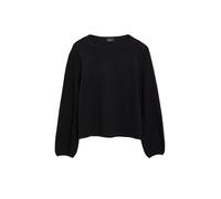 Strickpullover S.OLIVER BLACK LABEL, Damen, Gr. 40, schwarz, Strick, Obermaterial: 71% Viskose, 29% Polyester, unifarben, normal hüftbedeckend, Rundhals, elastischer Bund, Pullover Strickpullover, Rip