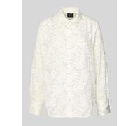 s.Oliver BLACK LABEL Regular Fit Hemdbluse mit floralem Muster in Offwhite, Größe 42