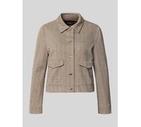 s.Oliver BLACK LABEL Regular Fit Hemdjacke mit Viskose-Anteil in Taupe, Größe 38