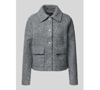 s.Oliver BLACK LABEL Regular Fit Kurzblazer in Struktur-Optik in Hellgrau, Größe 46