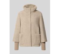 Outdoorjacke S.OLIVER BLACK LABEL, Damen, Gr. 34, beige (light braun), Web, Obermaterial: 63% Polyamid, 37% Polyester. Futter: 100% Polyester, gemustert, regular fit hüftlang, Jacken Outdoorjacke, Reg