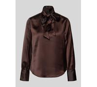 s.Oliver BLACK LABEL Relaxed Fit Schluppenbluse aus Satin in Dunkelbraun, Größe 36