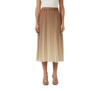 Plissierter Midirock mit Viskosefutter und Elastikbund 42 beige|braun 2177431.86V0.42