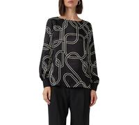 Satinierte Viskose-Bluse mit Print 42 schwarz 2170389.99A3.42