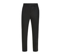 7/8-Hose S.OLIVER BLACK LABEL, Damen, Gr. 46, N-Gr, grau (grau, schwarz), Web, Obermaterial: 47% Polyester, 47% Viskose, 6% Elasthan, unifarben, slim fit knöchelfrei, Hosen, mit asymmetrischem Hakenve