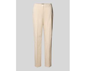 s.Oliver BLACK LABEL Straight Leg Stoffhose aus Baumwoll-Mix mit Leinen-Anteil in Sand, Größe 38/32