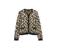 s.Oliver BLACK LABEL - Strickjacke mit Animal-Print beige - Gr. - 38