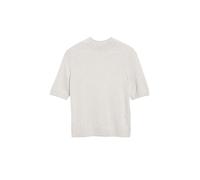 Strickpullover S.OLIVER BLACK LABEL, Damen, Gr. 44, beige (grau melange), Strick, Obermaterial: 54% Polyester, 20% Polyacryl, 20% Polyamid, 6% Wolle, unifarben, normal hüftbedeckend, Rundhals, Flachst