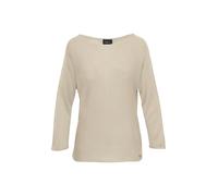 Strickpullover S.OLIVER BLACK LABEL, Damen, Gr. 44, beige (sand), Feinstrick, Obermaterial: 90% Viskose, 10% metallisierte Fasern, glänzend, casual, regular fit taillenbedeckt, U-Boot-Ausschnitt, Lang