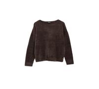 Strickpullover S.OLIVER BLACK LABEL, Damen, Gr. 42, braun (chocolate), Grobstrick, Obermaterial: 74% Polyamid, 16% Viskose, 10% Polyester, unifarben, hüftlang, U-Boot-Ausschnitt, Pullover Strickpullov