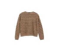 Leicht transparenter Pullover mit Ajourmuster und Pailletten 48 braun 2180921.8437.48