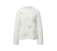 Strickpullover mit Stehkragen und Schleifen-Stickerei 38 creme 2173005.07X0.38