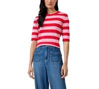 s.Oliver BLACK LABEL - Gestreifter Baumwollmix-Strickpullover pink/rot - Gr. - 34