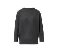 Strickpullover S.OLIVER BLACK LABEL, Damen, Gr. 44, grau (dunkelgrau), Strick, Obermaterial: 71% Viskose, 29% Polyester, unifarben, relaxed fit taillenbedeckt, ohne Ausschnitt, Fledermausärmel Rippbün