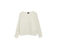 Rundhalspullover S.OLIVER BLACK LABEL, Damen, Gr. 40, beige (almond), Obermaterial: 71% Viskose, 29% Polyester, normal, tiefer Rundhals, Rollsaum, Pullover Rundhalspullover, mit tiefem Rundhalsausschn