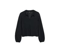 Semitransparentes Strick-Polo mit Ballonärmeln 40 schwarz 2181554.9999.40