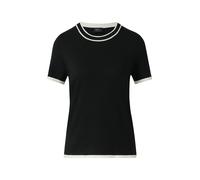 Kurzärmeliger Strickpullover mit Kontrastdetails 40 schwarz 2171558.9999.40