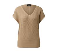 Strickpullover S.OLIVER BLACK LABEL, Damen, Gr. XS (34), sesame, Strick, Obermaterial: 90% Viskose, 10% metallisierte Fasern, Strukturmuster, relaxed fit normal, V-Ausschnitt, Pullover Strickpullover,