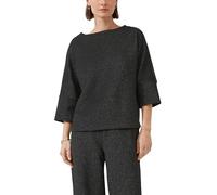 s.Oliver Sweatshirt Jacquard mit Glitzergarn U-Boot-Ausschnitt 3/4-Ärmel Schwarz Größe 38