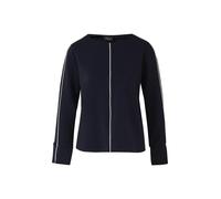 Sweatshirt S.OLIVER BLACK LABEL, Damen, Gr. 38, navy, Sweatware, Obermaterial: 49% Modal, 45% Polyester, 6% Elasthan, kontrastfarbene Details, relaxed fit hüftlang, U-Boot-Ausschnitt, angesetztes Bünd