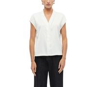 Bluse im Fabricmix mit V-Ausschnitt 34 creme 2180722.0200.34