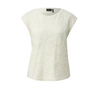 Paillettenshirt S.OLIVER BLACK LABEL, Damen, Gr. 36, cream, Web, Obermaterial: 94% Baumwolle, 6% Elasthan, unifarben, tailliert hüftbedeckend, Rundhals, Shirts, mit floralen Applikationen und Pailette