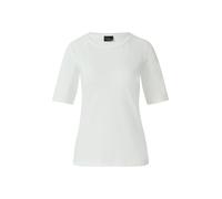 T-Shirt S.OLIVER BLACK LABEL, Damen, Gr. 46, weiß, Jersey, Obermaterial: 93% Baumwolle, 7% Elasthan, unifarben, regular fit taillenbedeckt, Rundhals, Shirts T-Shirt, mit Satindetail (82923601-46) weiß