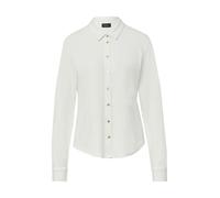 s.Oliver BLACK LABEL Hemdbluse Jersey Regular Fit Viskose-Mix mit Perlmuttknöpfen Weiß Gr. 48