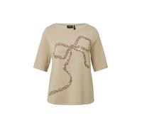 s.Oliver BLACK LABEL - T-Shirt mit Pailletten im Relaxed Fit beige - Gr. - 46