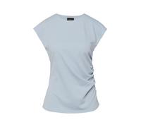 s.Oliver BLACK LABEL - T-Shirt mit Rundhalsausschnitt und seitlicher Raffung blau - Gr. - 40