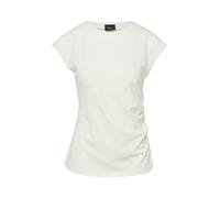 s.Oliver BLACK LABEL - T-Shirt mit Rundhalsausschnitt und seitlicher Raffung weiß - Gr. - 38