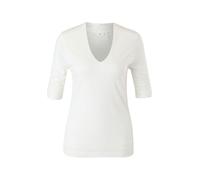 s.Oliver Damen T-Shirt 10.2.20.12.130.2122592 mit V-Ausschnitt Creme Größe 46
