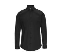 Tailored Fit: Businesshemd aus Baumwollstretch 45 schwarz